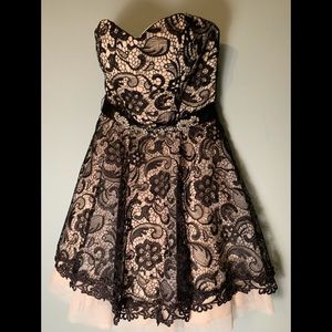 Black and nude lace dress